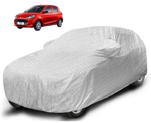 Image of Auto Hub Waterproof Car Cover Compatible with Maruti Alto (Model : 2024-Till Date) with Mirror Pocket, Soft Cotton Lining, Waterproof Alto Car Cover- Metallic Silver