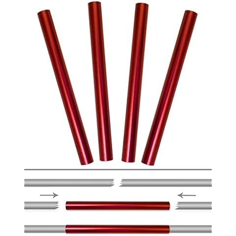 Outdoor Saxx® - 4 Pieces Tent Pole Repair Tubes Aluminium Tubes Repair Kit Broken Tent Poles Diameter 10mm Pack of 4 Cover