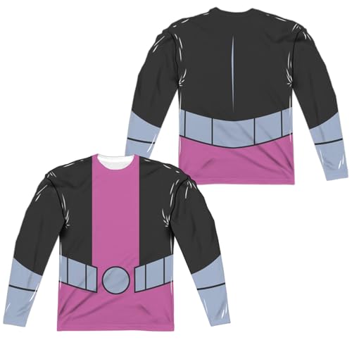 Popfunk Teen Titans Go Beast Boy Uniform Front Back Print 100% Polyester Adult Long Sleeve Costume T Shirt for Men & Women X-Large