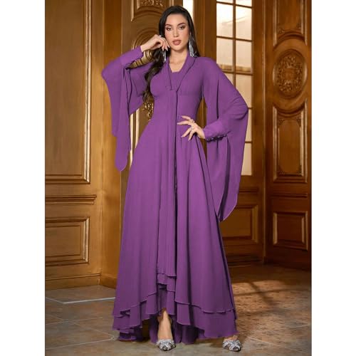 Image of TOLEEN Summer Floral Dresses for Women Long Sleeve Casual Style Beach Swing Dresses