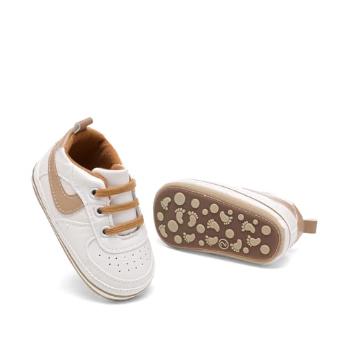 Image of Clowora Unsex Baby Shoes Boys Girls Infant Sneakers Non-Slip Soft Rubber Sole Toddler Crib First Walker Lightweight Shoes