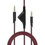 Mcbazel Ersatz-Audio-Aux-Kabel mit Lautstärkeregler für Astro A10/A30/A40 Headset | PS5/PS4/Xbox One/Serie S/X/PC/Smartphone über eine 3,5-mm-Buchse - Rot 2m