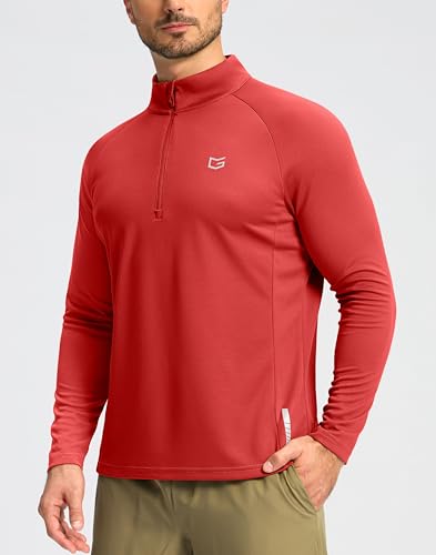 Image of G Gradual Men's Running Shirts Long Sleeve Athletic Shirt Lightweight Quick Dry Quarter Zip Pullover for Men Workout Gym Golf