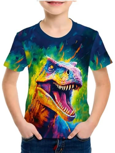 Image of Frogwill Boys Girls Shirts 3D Graphic T-Shirt Neon Clothes Short Sleeve Animal Print Tee 5-13 Years