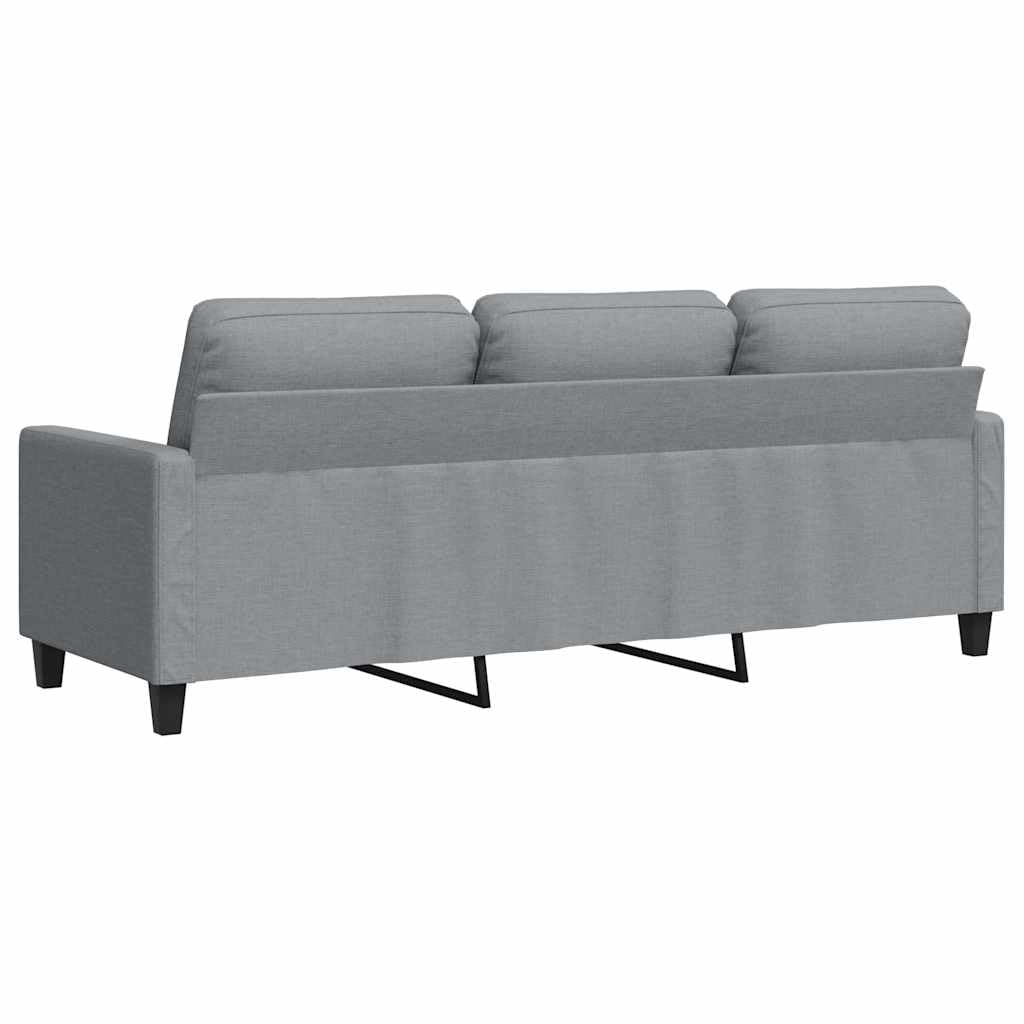 vidaXL Divano a 3 Posti Grigio Chiaro 180 cm in Tessuto