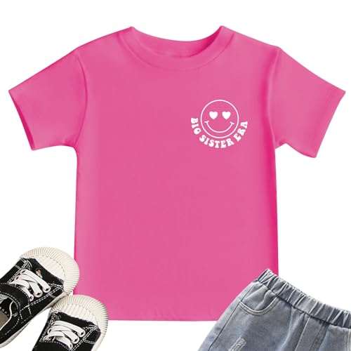 Image of Toddler Big Sister Shirts in My Big Sister Era Girl Graphic T-Shirt Casual Toddler Infant Girls Outfits