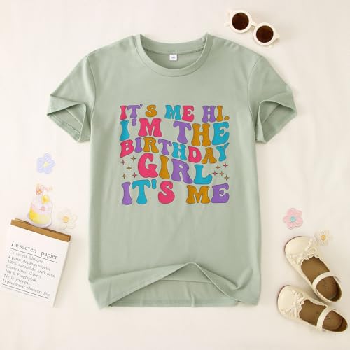 Image of Its Me Hi Im The Birthday Girl Its Me Birthday Girl Shirt Kid B-Day T-Shirt Party Tee Outfit Short Sleeve Tops 6-12Y