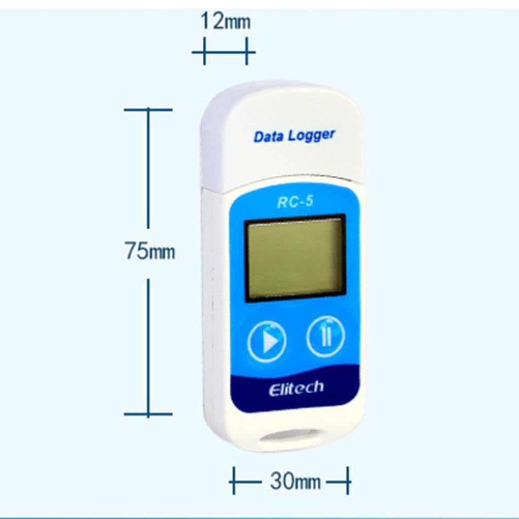 5 unidades RC-5 LCD Display USB Temperatura Data Logger Recorder Sensor Externo - Azul