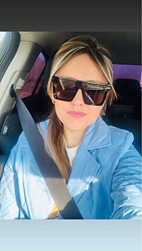 Image of FEISEDY Oversized Square Trendy Sunglasses Womens Mens Futuristic Flat Top Visor Shades UV400 B2470
