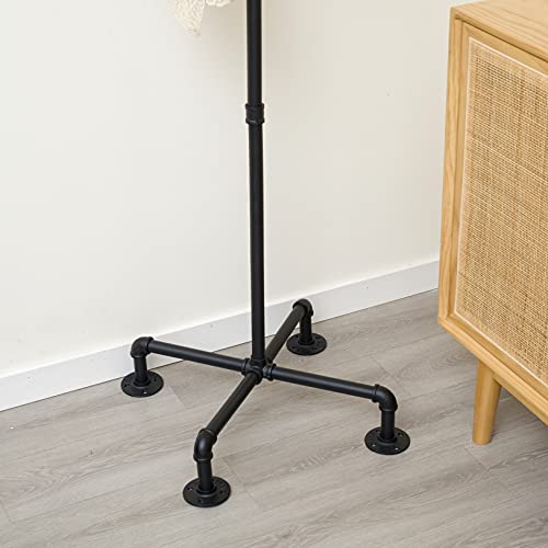 Merjulan 67-Inch Industrial Black Metal Pipe 6-Hook Coat Stand #TOP5