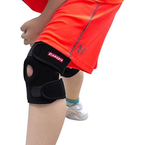 Kuangmi Child Knee Support Open Patella Adjustable Black 1 Piece Cover