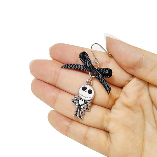 LUV HER The Nightmare Before Christmas Jewelry Hypoallergenic Earrings for Girls, Stud Earrings & Fishhook Earring Sets with Charms One Size Fits All Gifts Age 4+3
