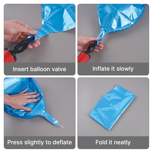 Image of PartyWoo Light Blue Foil Balloons 6pcs Large Round Giant Jumbo 4D Balloons