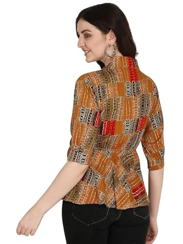 Image of OM SAI LATEST CREATION Women Solid Western Top with Half Sleeves for Office Wear, Casual Wear, Top for Women.