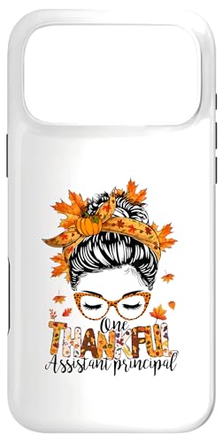 One Thankful Assistant Principal Messy Bun秋感謝祭 スマホケース iPhone 17 Pro Max 用