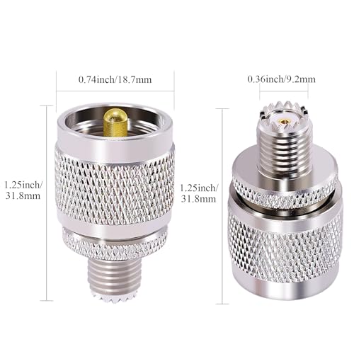CNARIO Adaptador coaxial UHF macho a Mini UHF hembra x2 miniatura 3
