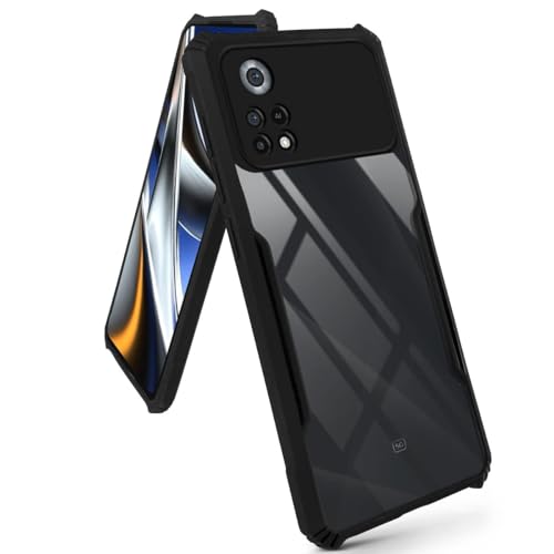 Image of Jkobi Back Case Cover for Xiaomi Poco X4 Pro 5G (Shockproof with Polycarbonate Clear Panel | Professional Black)