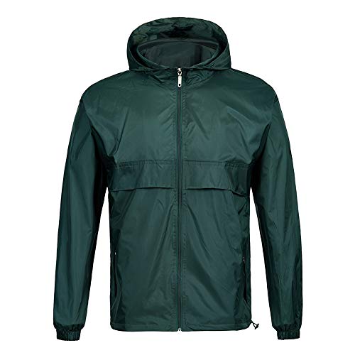 kuailelitaibai Waterproof Rain Jacket Packable Outdoor Hooded Raincoat Poncho Breathable Rainjacket for Men