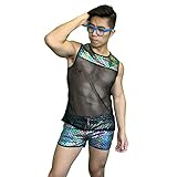 Mens Fashion Mesh Tank Top for Rave and Circuit Parties, for Gay LGBTQ Parties and Events (as1, Alpha, m, Regular, Regular, Mermaid, M)