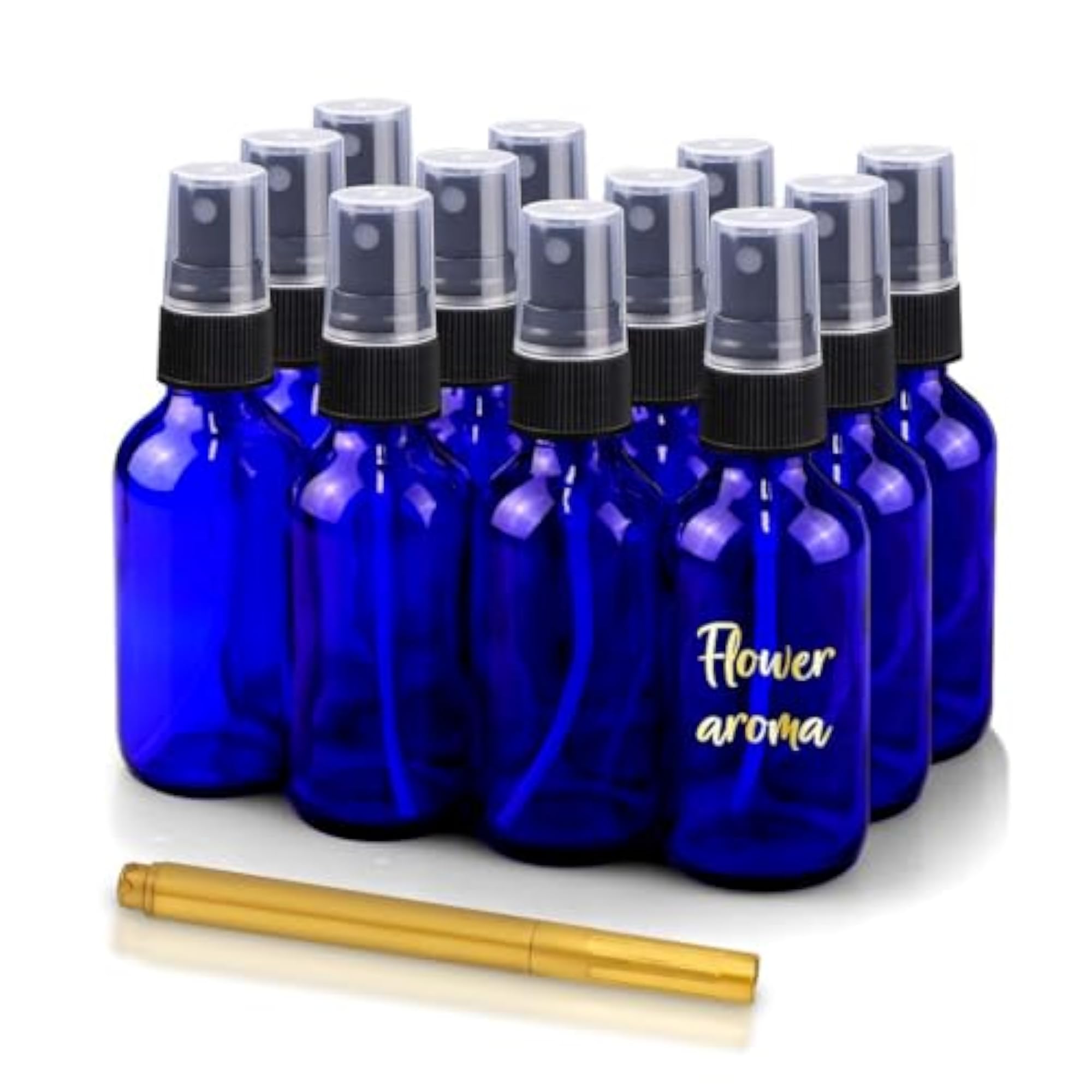 4oz Glass Spray Bottles with Gold Pen Marker