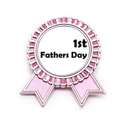 Broche rose fête des pères avec citation bijou homme métal taille M