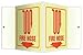 Fire Hose Sign, 6 x 8-3/4In, R/Glow, FH, ENG