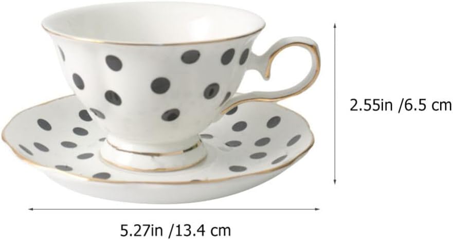 Hemoton Coffee Set Royal Style Elegant Fine Porcelain Cup Espresso Mug for Coffee Drinks Latte Cafe Mocha Tea White and Black Pot