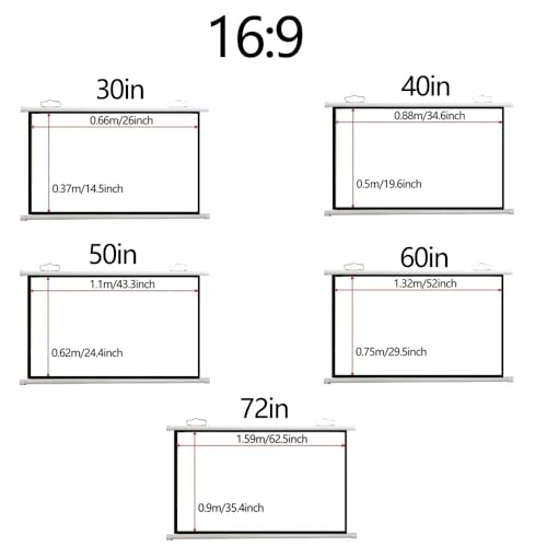 Pantalla de proyección manual 72 pulgadas 16:9 miniatura 2
