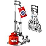 ATHLON TOOLS Carrello pieghevole in alluminio CLASSIC - superficie di carico con cuscinetti antiscivolo - Ruote con battistrada soft - incl. 2 corde elastiche - modello 2024