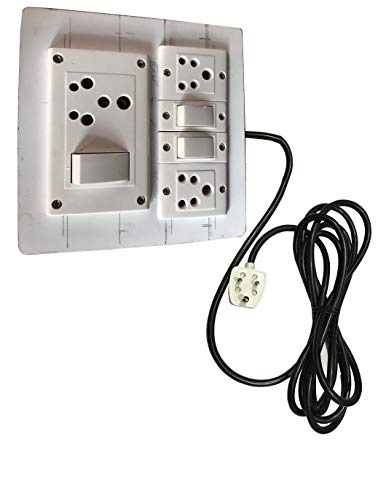 Image of Electric Extension Wooden Board (1 Meter 3Core Wire) (3 Switch 3 Socket-7x4x1.5)