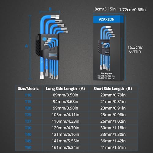 VORXEON Star Wrench Key Set T10-T50 - Image 2