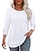 Fall Outfits for Women 2025 Womens Tops Dressy Casual 3/4 Length Sleeve White Tshirts Shirts Beach Vacation Plus Size Spring Clothes Fashion Clothing 4XL