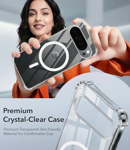 Image of Jkobi Shockproof Crystal-Clear Back Cover for Google Pixel 10 Pro XL (Magsafe Wireless Support | Drop & Camera Protection | Hard Polycarbonate)