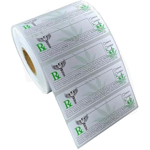 FirstZi California Universal Self Adhesive Safety RX Label Medical Compliant Warning Sticker Paper - 3"x1", 1000pcs Per Roll Cover