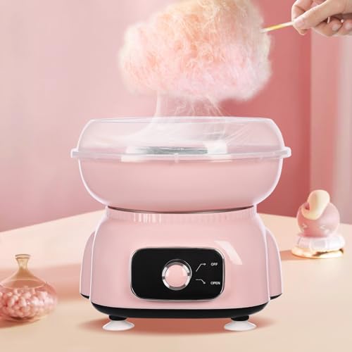 Zuckerwattemaschine Set, Retro Cotton Candy Machine 500 W, Zuckerwatte Maschine für zuhause, mit Plastikstab Bambus-Stäbchen Löffel