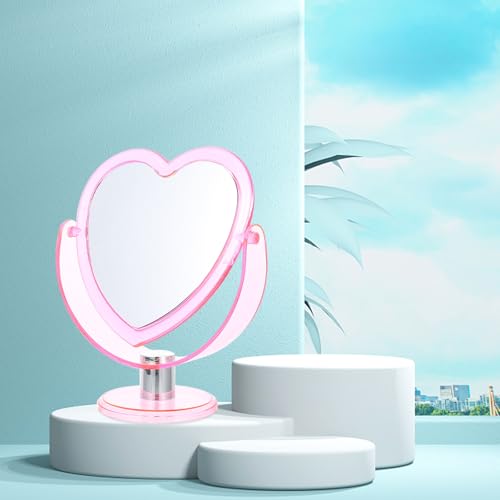 Espejo de maquillaje TEHAUX con base en forma de corazón miniatura 6