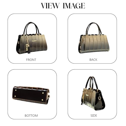 Image of SYGA Elegant Color Contrast Tote Bag - Horizontal Square Medium-Soft Handbag with Design for Everyday Use