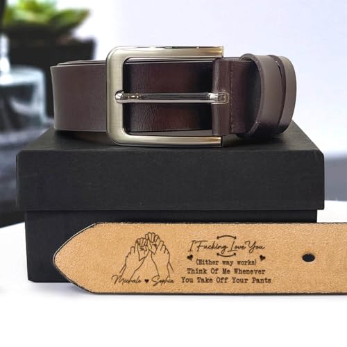 I F-king Love You Belt - Personalized Engraved Leather Belt for Men Husband Boyfriend, Husband Belt From Wife, Custom Name Leather Belt, Christmas Anniversary Birthday Gifts4