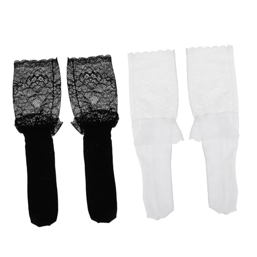 GALPADA 2pairs Girls School Socks Boy Girl Lace Socks Breathable Dress Accessories
