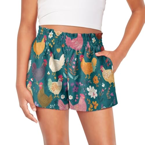 Xhuibop Girls Athletic Shorts 2 in 1 Basketball Shorts Butterfly Shorts Girls 1-16 Years Old Comfortable Biker Shorts