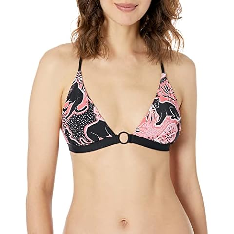 BCBGeneration Women's Triangle Swimsuit Top with Removable Cups Bikini, Peach, Large Cover