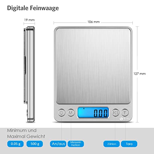 Briefwaage AMIR Feinwaage 0.01g, Digitalwaage 500g/0.01g