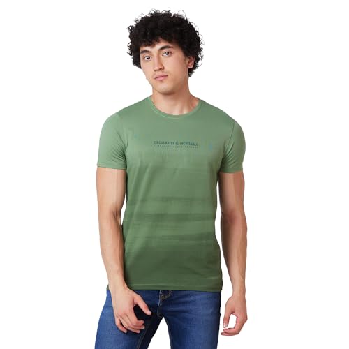 Image of Spykar Men's Slim Fit N /A Half Sleeve Solid Casual T-Shirt