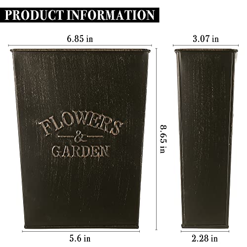 Onepeng Farmhouse Wall Decor,Rustic Metal Wall Planter,Country Home Hanging Wall Vase Pocket For Plants Or Flower Indoor Or Outdoor,Set Of 2 (2, Vintage Black) #TOP3