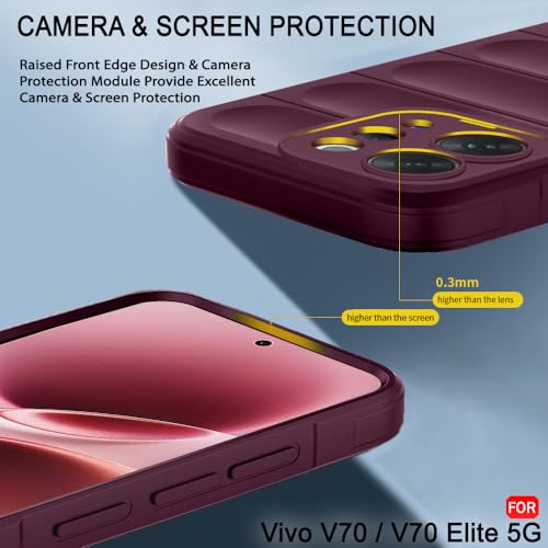 Image of TheGiftKart Liquid Silicon Back Cover Case for Vivo V70 / V70 Elite 5G | Shockproof Military Grade Protection | Micro-Fibre Cloth On Inner Side | Built-in Anti-Slip Grip Cover Case (TPU, Passion Red)