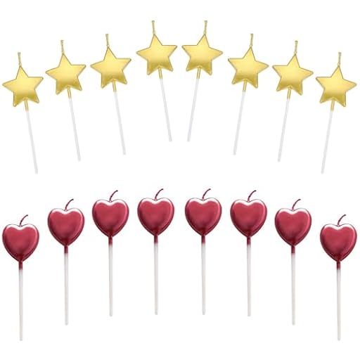 Funngy Velas de Cumpleaños en Forma de Estrella,16 PCS Velas de Cumpleaños en Forma de Corazón Divertidas y Únicas para Decorar Tartas de Fiesta Bodas y Eventos Especiales | Ya disponible en tu tienda friki favorita! En mundofriki.es!