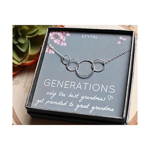EFYTAL-Generations-Necklace-for-Great-Grandma-Sterling-Silver-Four-Circle-gift-4-Great-Grandmother-Jewelry EFYTAL Great Grandma Gifts, 925 Sterling Silver 4 Circles Necklace, Gifts for Great Grandma, Four Generation Necklaces for Women, Great Grandparents Gifts