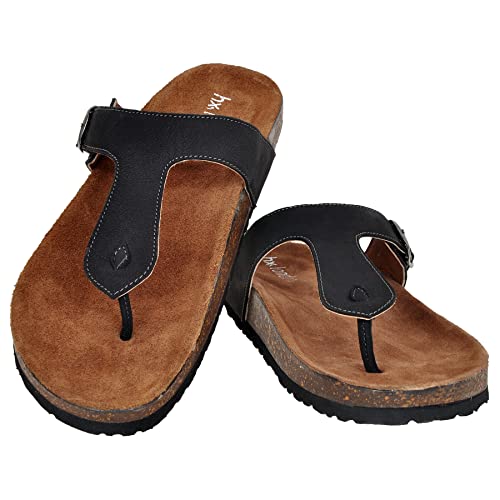 Image of Hx London Genuine Nubuck Leather Slipon Adjustable Sandals for All Day & Ethnic Wear