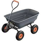VINGLI Dump Cart Wagon, 440LBS Quick-Release Dump Wheelbarrow, All-Terrain 10' Tires Garden Wagon for Yard, Lawn and Outdoor Use