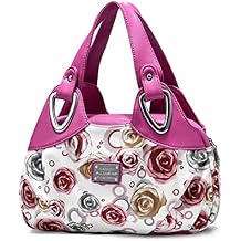 Ladies Fashion Handbags Elegant Top-handle Bags for Women Floral Shoulder Bags PU Leather